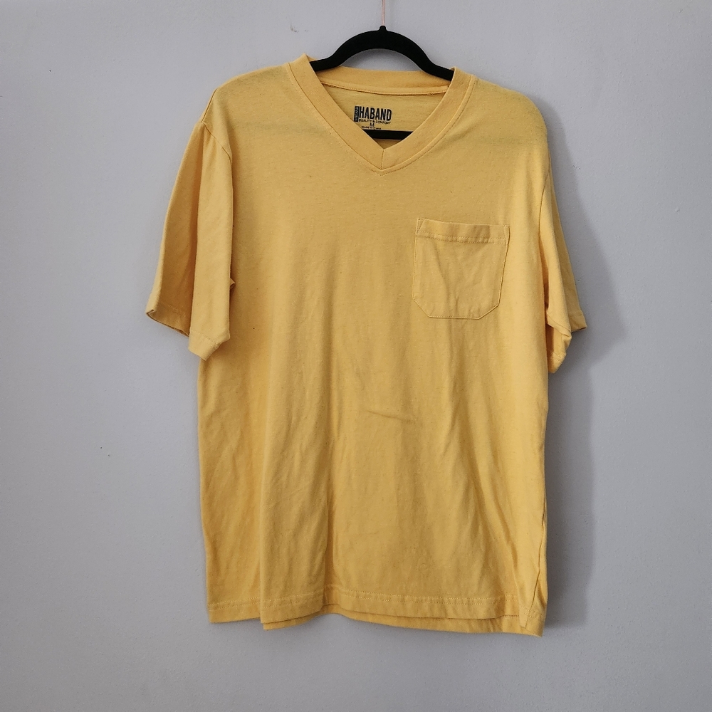 Haband Yellow Short Sleeve Tee Mens Size Medium Tshirt